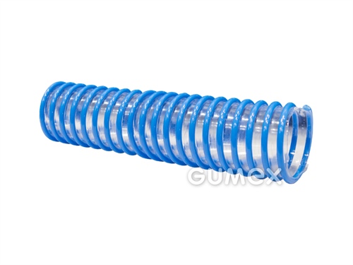 NORPLAST PUR 385 AIRFLEX PU FOOD, 38/45mm, -0,2bar, PU, blaue PVC Spirale, -25°C/+85°C, transparent, 